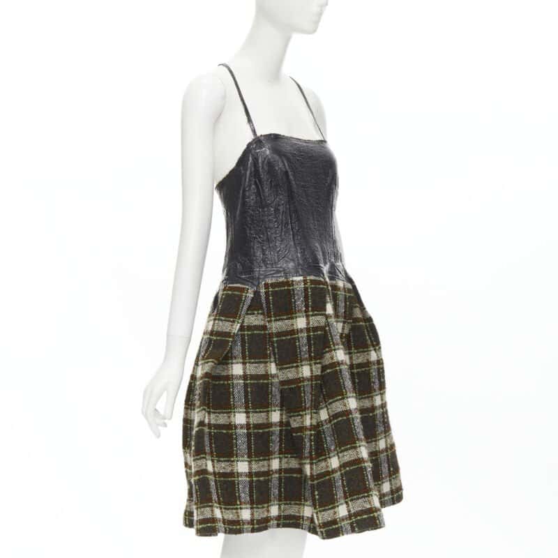 Junya Watanabe Tweed Cocktail Dress Green Tweed Very good condition - Inside View