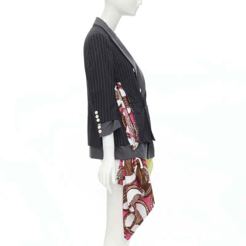 Comme Des Garcons Draped Pinstripe Blazer Grey Wool Very good condition - Model View