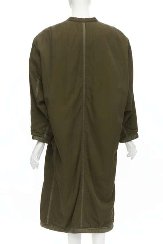 Issey Miyake Green Oversized Shoulder Coat Green Cotton Very good condition - Box View