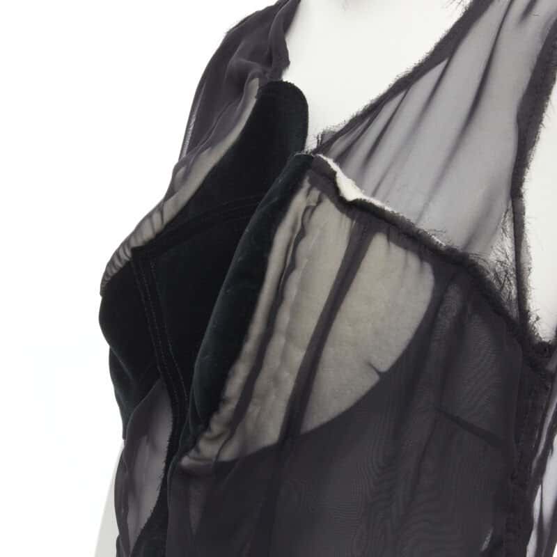 Comme Des Garcons Velvet Patchwork Vest Black Cotton Never worn - Back View