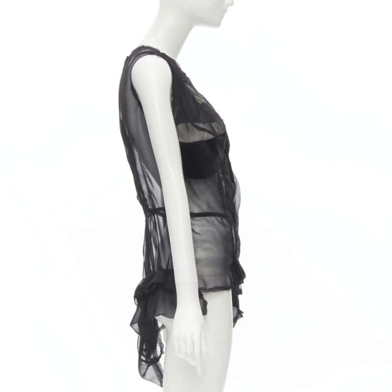 Comme Des Garcons Velvet Patchwork Vest Black Cotton Never worn - Model View