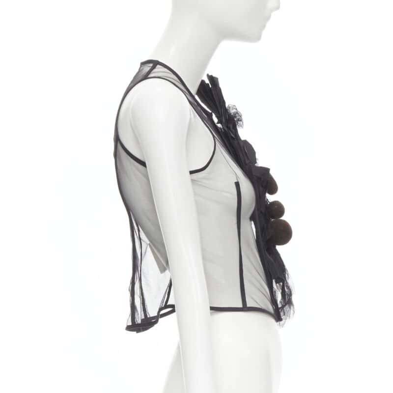 Comme Des Garcons Mesh Jewel Vest Black Viscose Never worn - Model View