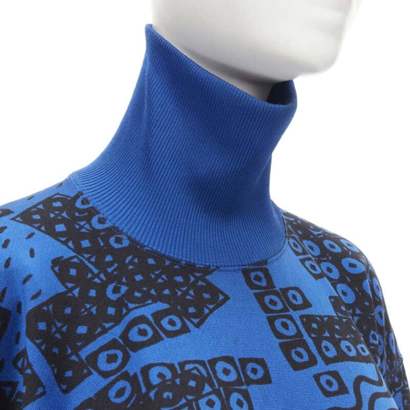 Issey Miyake Illustration Turtleneck Sweater Blue Cotton Good condition - Back View
