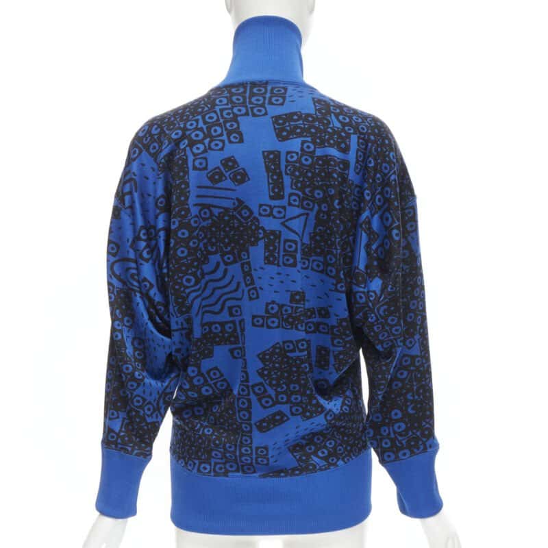 Issey Miyake Illustration Turtleneck Sweater Blue Cotton Good condition - Box View
