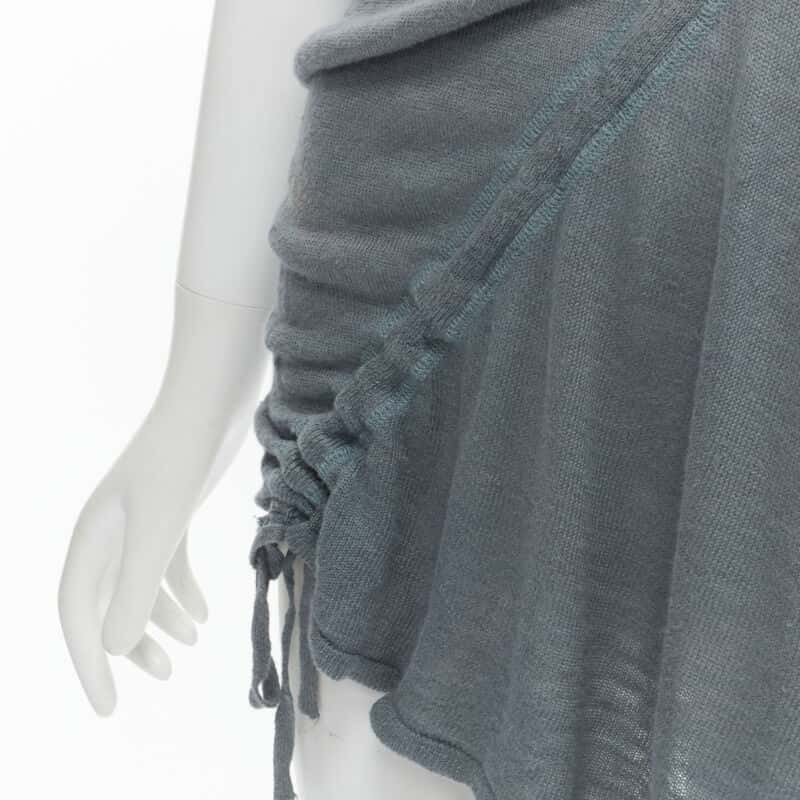 Issey Miyake Diagonal Bias Sweater Blue Linen Fair condition - Back View