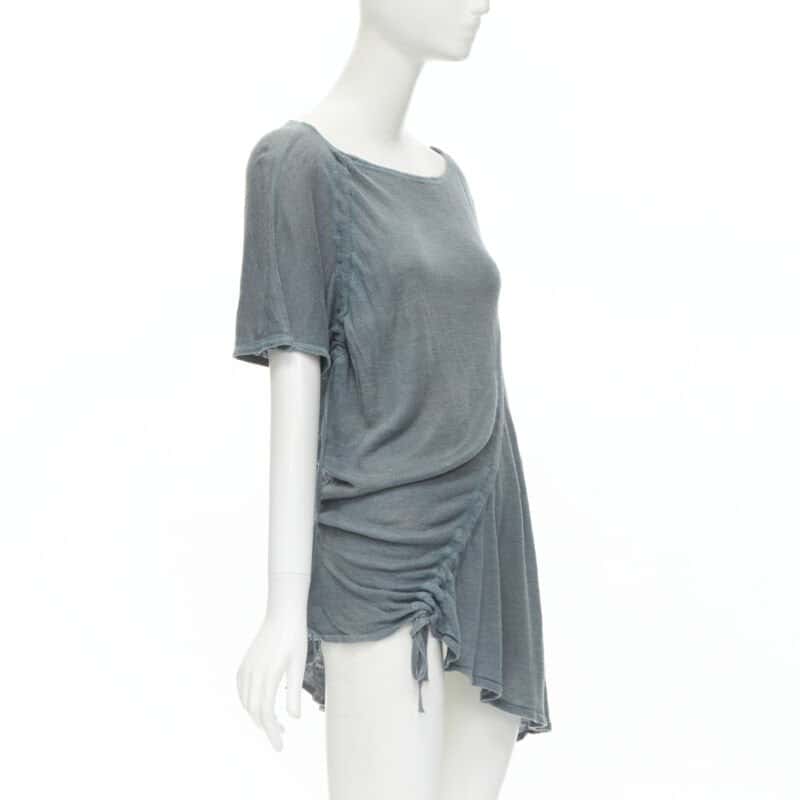 Issey Miyake Diagonal Bias Sweater Blue Linen Fair condition - Inside View