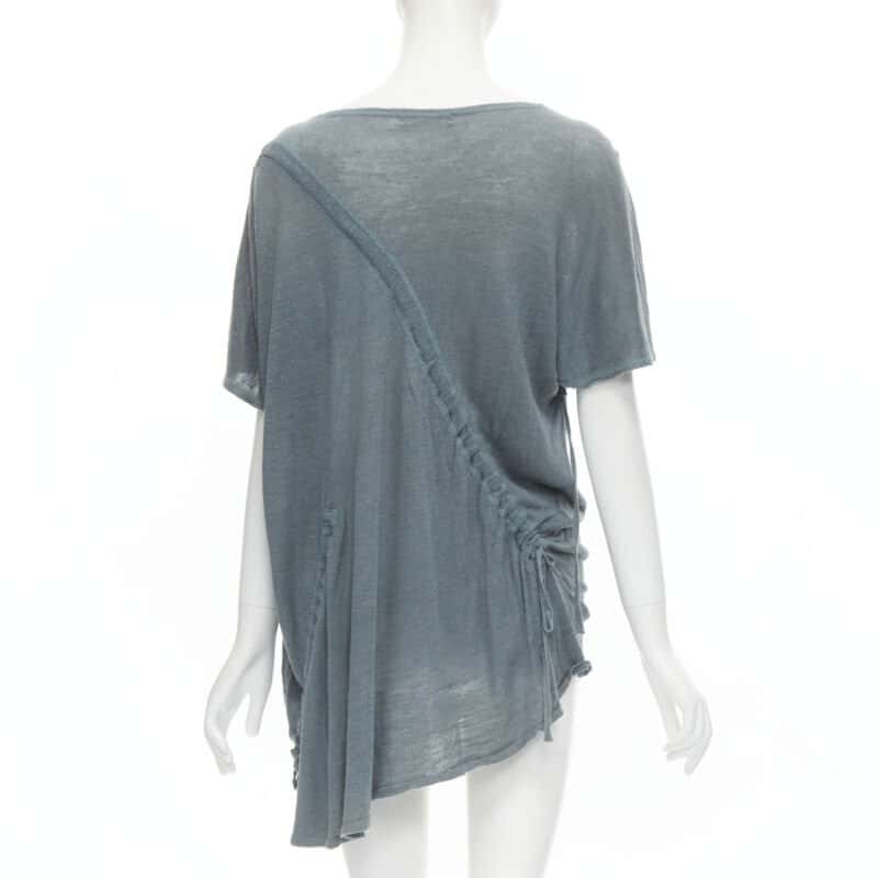Issey Miyake Diagonal Bias Sweater Blue Linen Fair condition - Box View