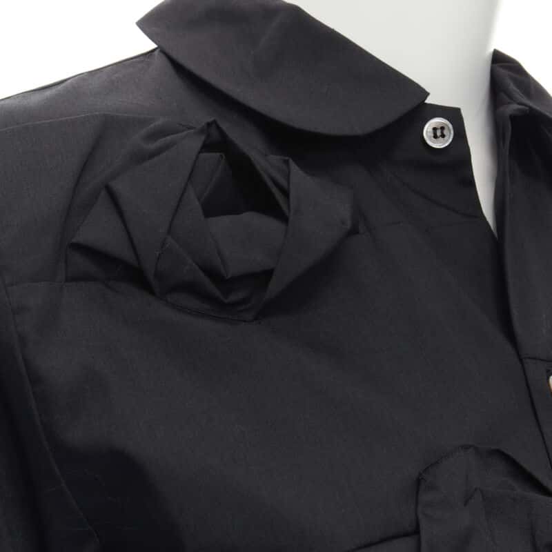 Junya Watanabe Rose Collar Shirt Black Cotton Very good condition - Back View