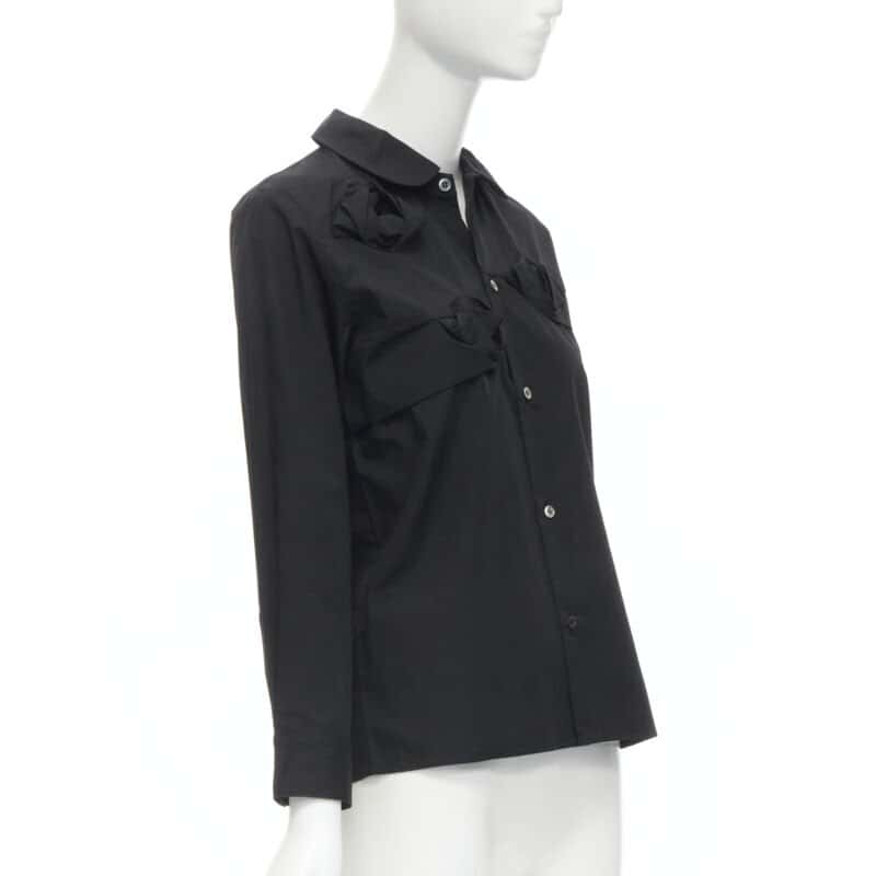 Junya Watanabe Rose Collar Shirt Black Cotton Very good condition - Inside View