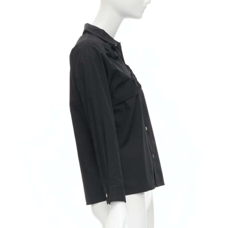 Junya Watanabe Rose Collar Shirt Black Cotton Very good condition - Model View