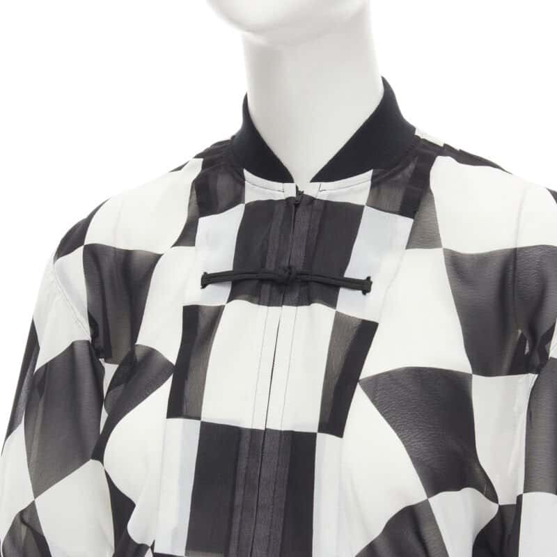 Comme Des Garcons Checkered Bomber Skirt Black Polyester Very good condition - Back View