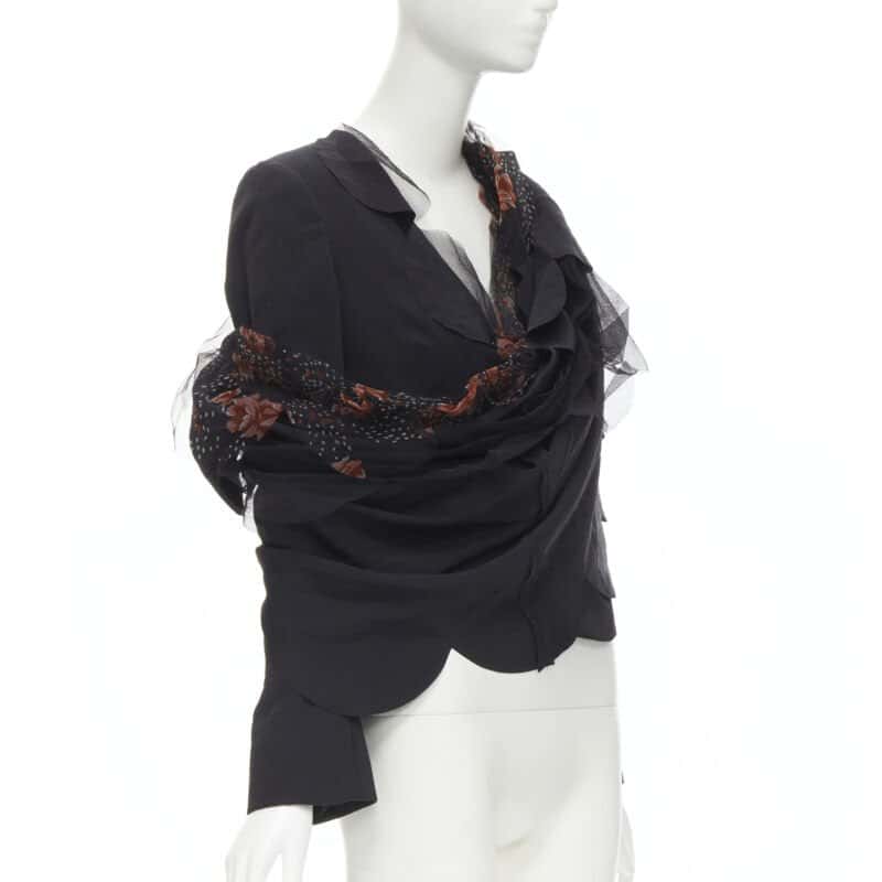Comme Des Garcons Rose Tulle Blazer Black Polyester Never worn - Inside View