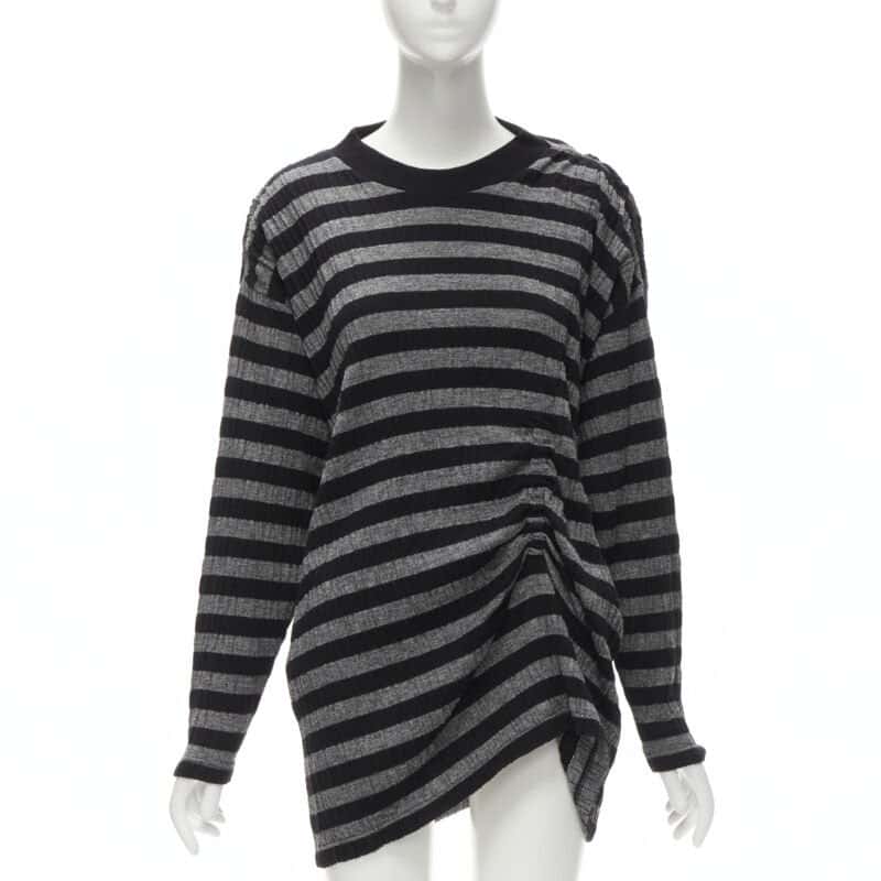 Issey Miyake Stripe Draped Sweater Grey Polyester Never worn - Front View