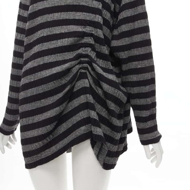 Issey Miyake Stripe Draped Sweater Grey Polyester Never worn - Back View