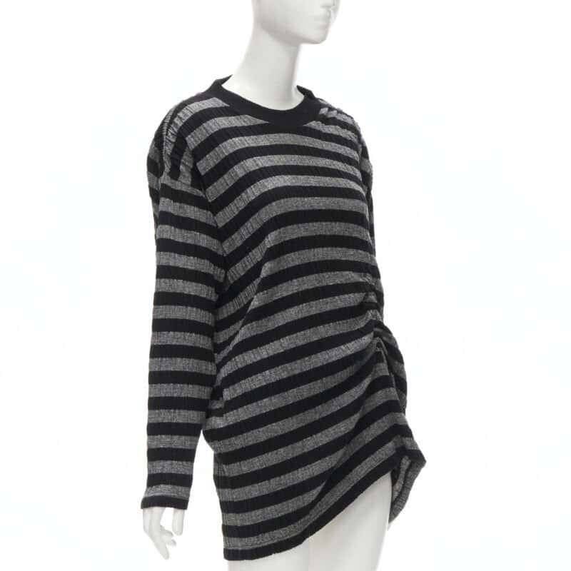Issey Miyake Stripe Draped Sweater Grey Polyester Never worn - Inside View