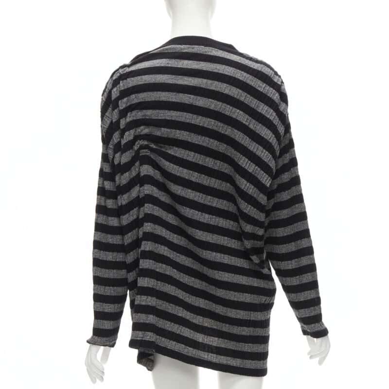 Issey Miyake Stripe Draped Sweater Grey Polyester Never worn - Box View