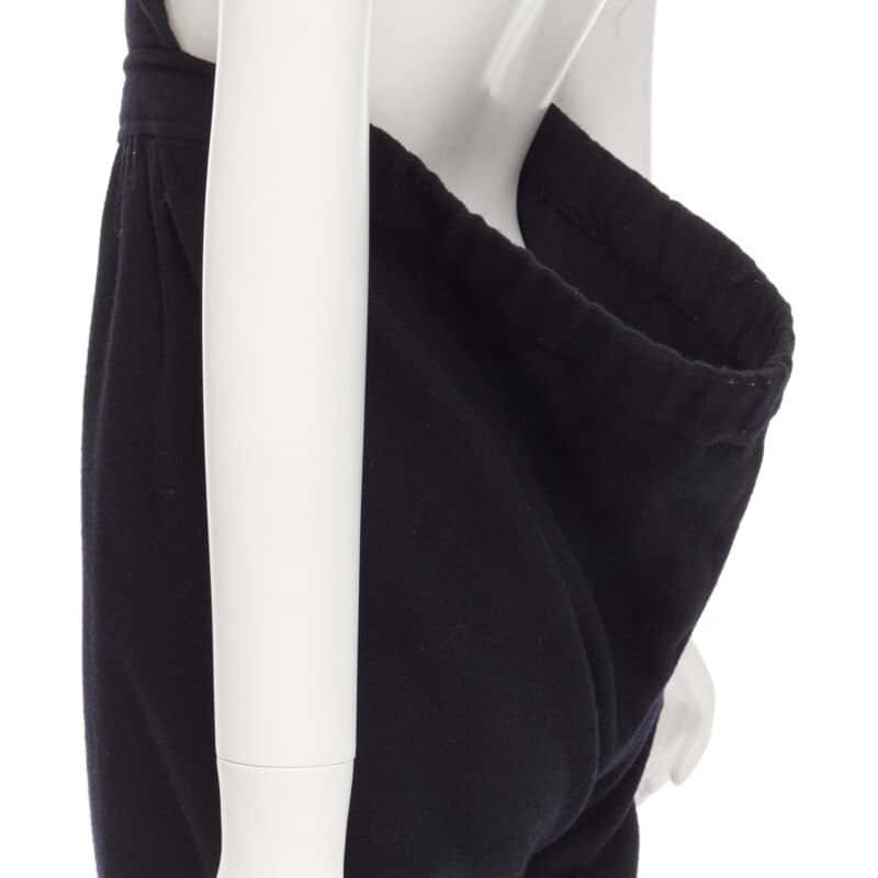 Comme Des Garcons Wool Cropped Jumpsuit Black Polyester Good condition - Back View