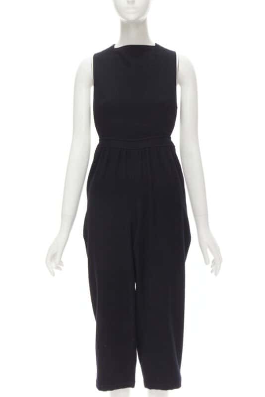 Comme Des Garcons Wool Cropped Jumpsuit Black Polyester Good condition - Inside View