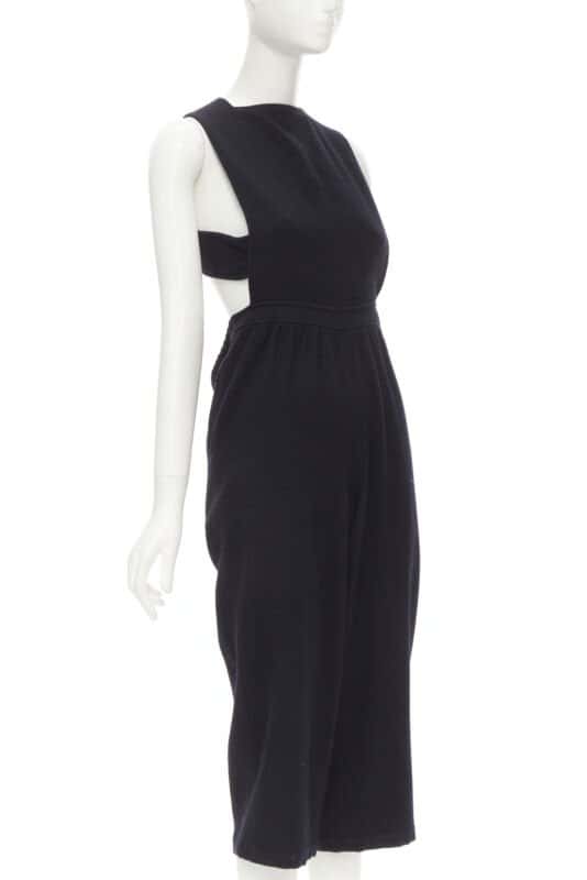 Comme Des Garcons Wool Cropped Jumpsuit Black Polyester Good condition - Model View