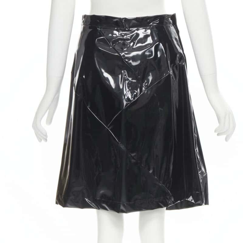 Comme Des Garcons Vinyl A-line Skirt Black Polyester Very good condition - Front View