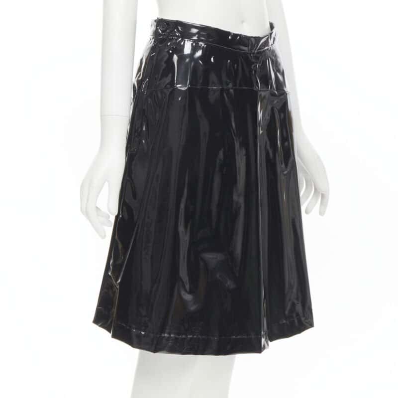 Comme Des Garcons Vinyl A-line Skirt Black Polyester Very good condition - Inside View