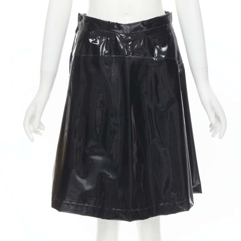 Comme Des Garcons Vinyl A-line Skirt Black Polyester Very good condition - Box View