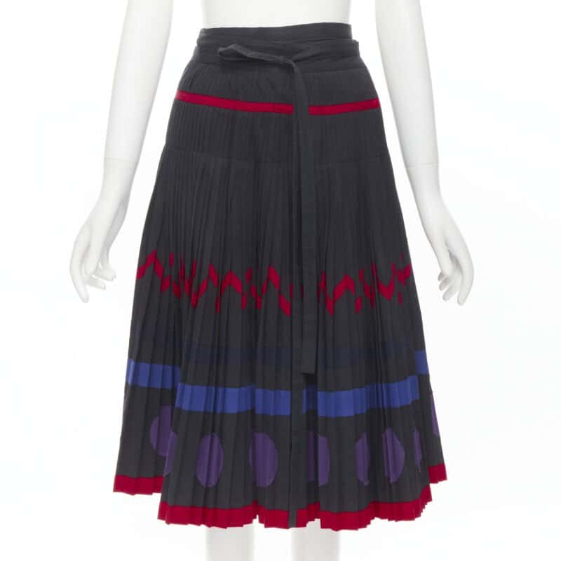 Comme Des Garcons Geometric Wrap Skirt Black Cotton Never worn - Front View