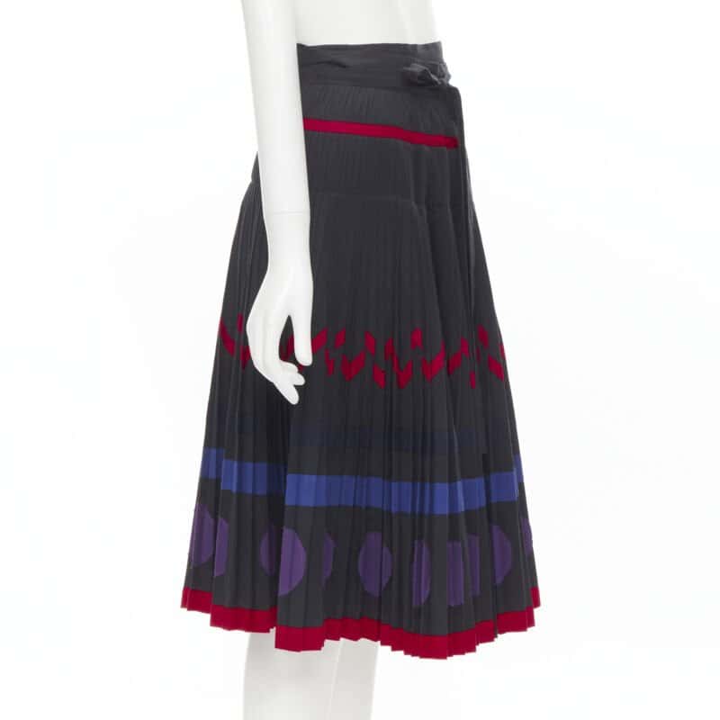 Comme Des Garcons Geometric Wrap Skirt Black Cotton Never worn - Back View