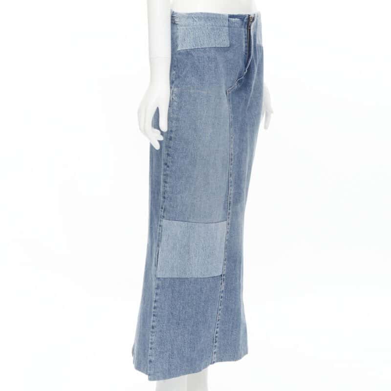 Maison Martin Margiela Patchwork Denim Skirt Blue Polyester Never worn - Inside View