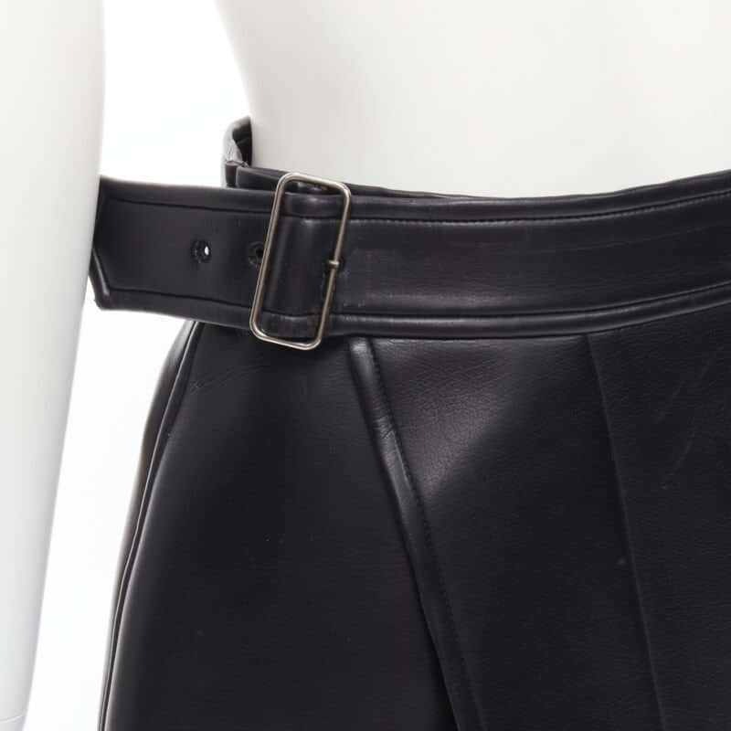 Comme Des Garcons Leather Wrap Skirt Black Polyester Good condition - Back View
