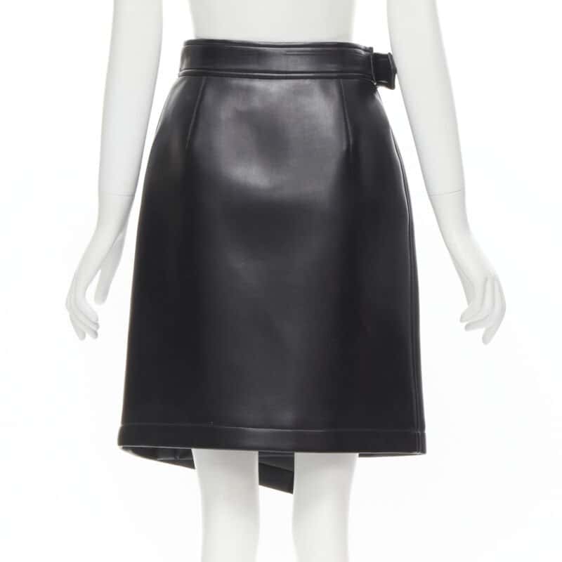 Comme Des Garcons Leather Wrap Skirt Black Polyester Good condition - Box View