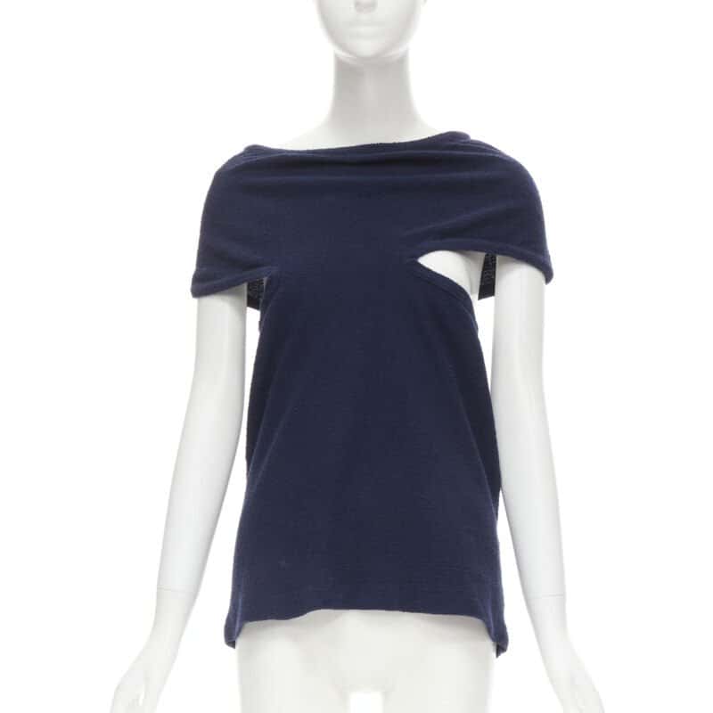 Comme Des Garcons Angular Zip Top Blue Cotton Very good condition - Front View