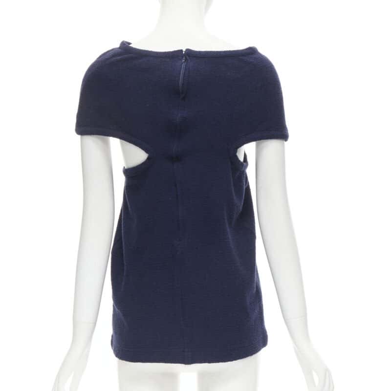 Comme Des Garcons Angular Zip Top Blue Cotton Very good condition - Box View