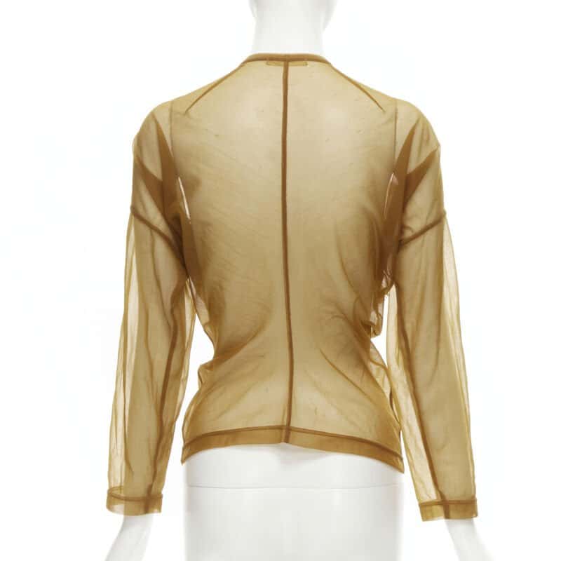 Comme Des Garcons Pleated Ruffle Shirt Brown Polyester Good condition - Box View