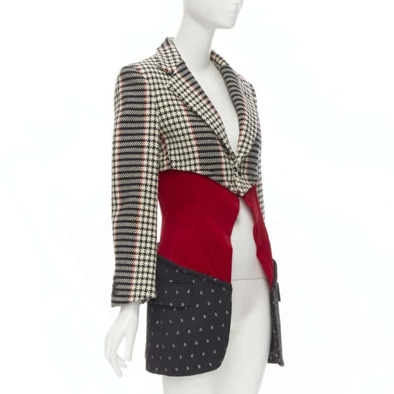 Comme Des Garcons Tweed Velvet Blazer Coat MultiColor Tweed Never worn - Inside View