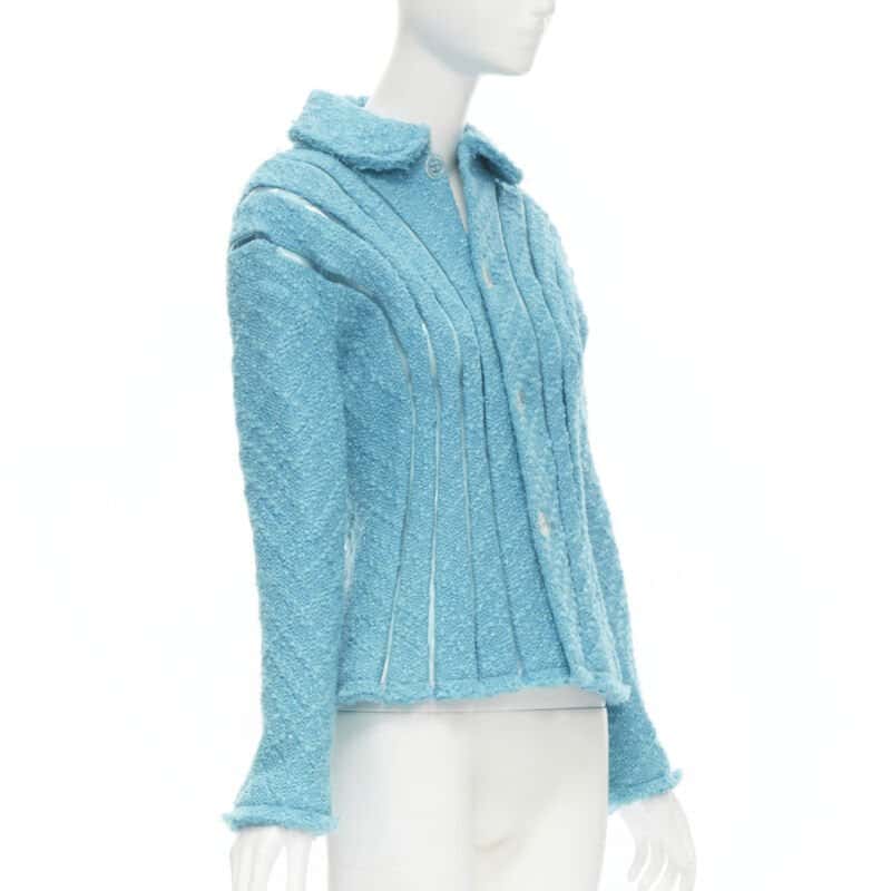 Junya Watanabe Teal Tweed Space Jacket Blue Tweed Never worn - Inside View
