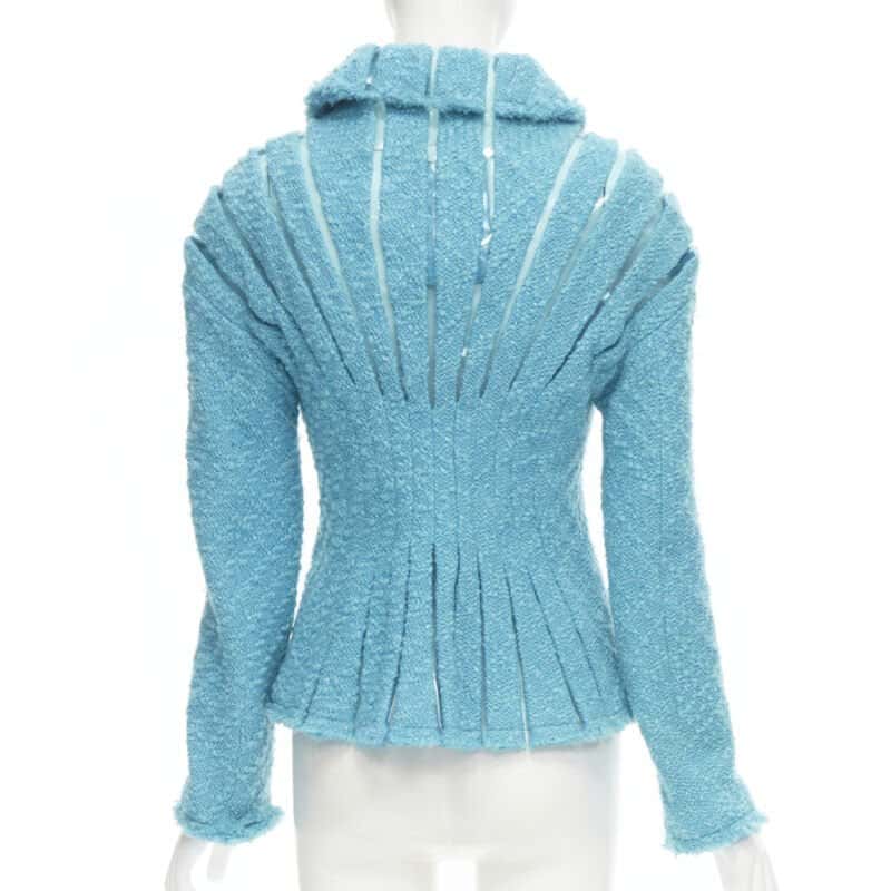 Junya Watanabe Teal Tweed Space Jacket Blue Tweed Never worn - Box View