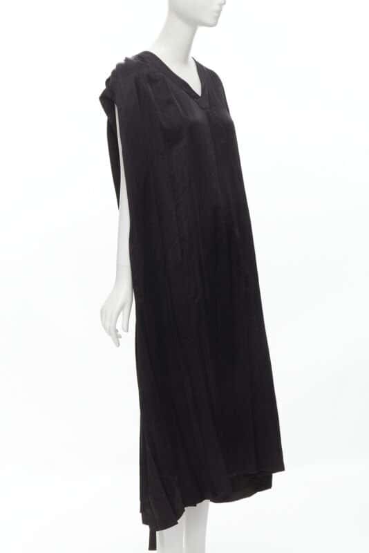 Comme Des Garcons Pleated Belted Dress Black Never worn - Inside View