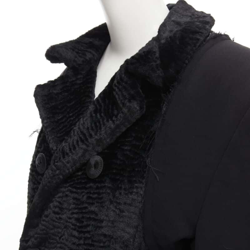 Comme Des Garcons Oversized Faux Fur Coat Black Polyester Never worn - Back View