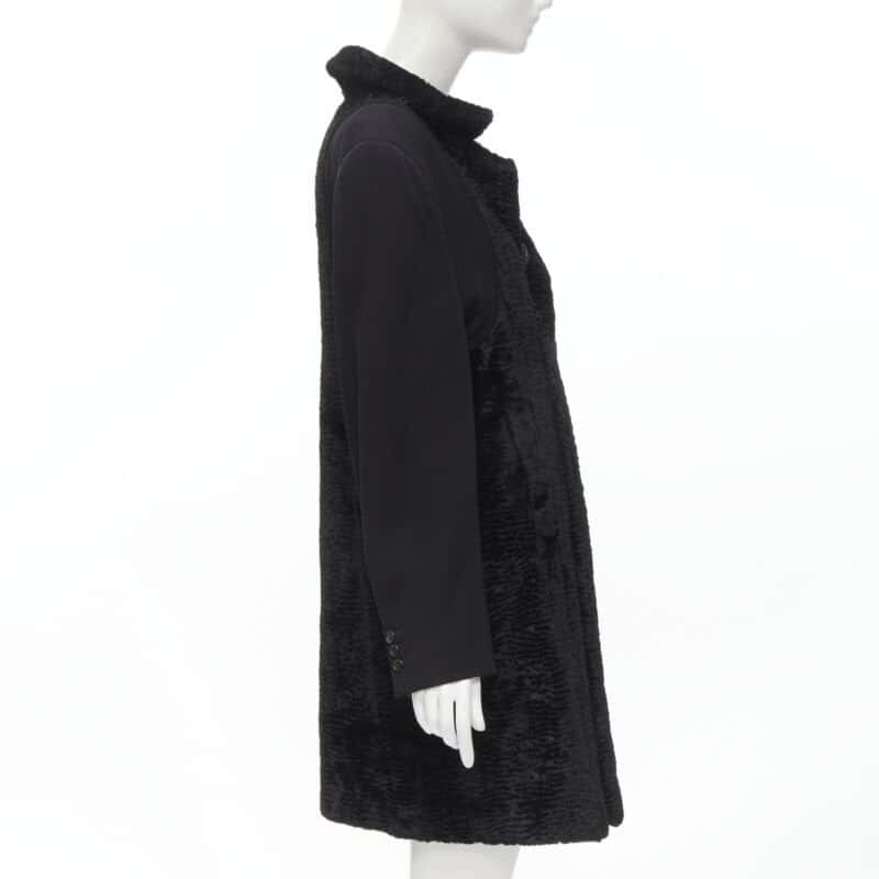 Comme Des Garcons Oversized Faux Fur Coat Black Polyester Never worn - Box View