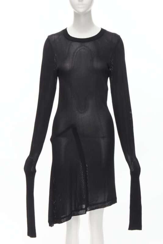 Comme Des Garcons Angular Sweater Dress Black Polyester Never worn - Front View