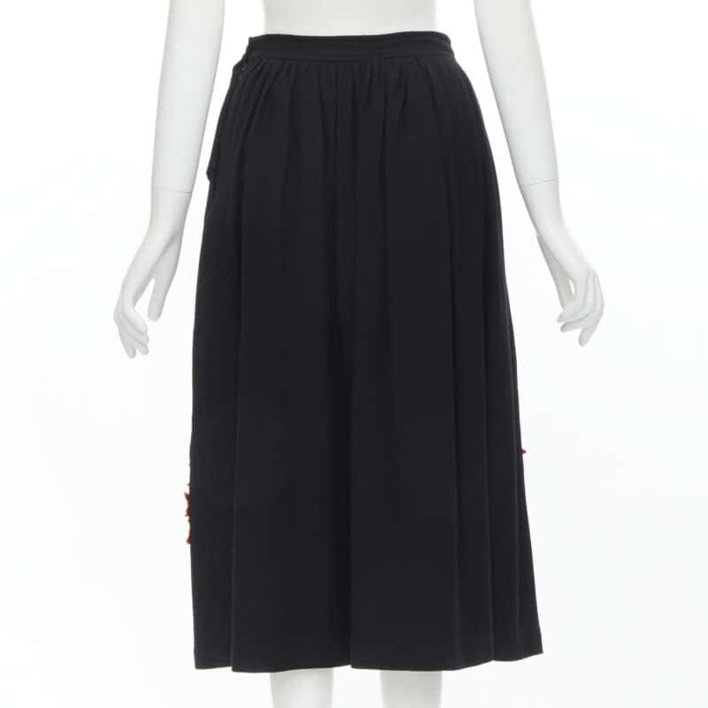 Comme Des Garcons Braid Embroidery Skirt Black Wool Never worn - Box View