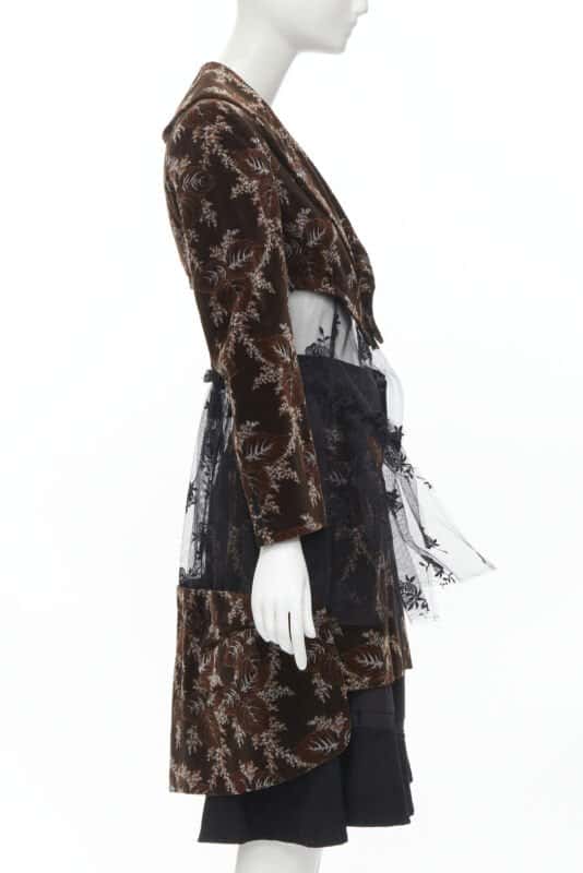 Comme Des Garcons Floral Corset Skirt Brown Velvet Never worn - Model View