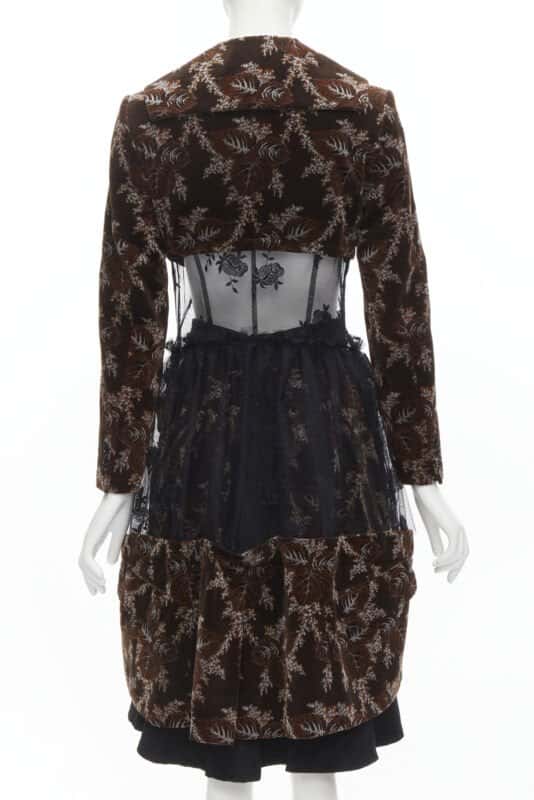 Comme Des Garcons Floral Corset Skirt Brown Velvet Never worn - Box View