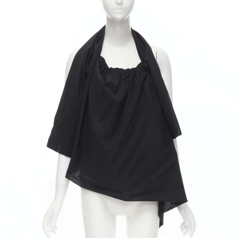 Yohji Yamamoto Metal Ring Halter Black Polyester Never worn - Front View