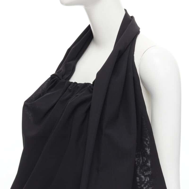 Yohji Yamamoto Metal Ring Halter Black Polyester Never worn - Back View