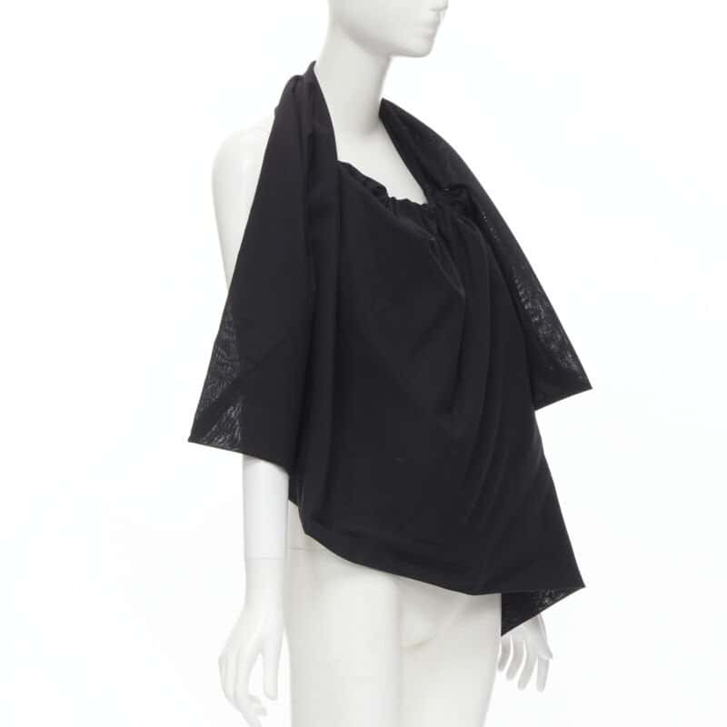 Yohji Yamamoto Metal Ring Halter Black Polyester Never worn - Inside View