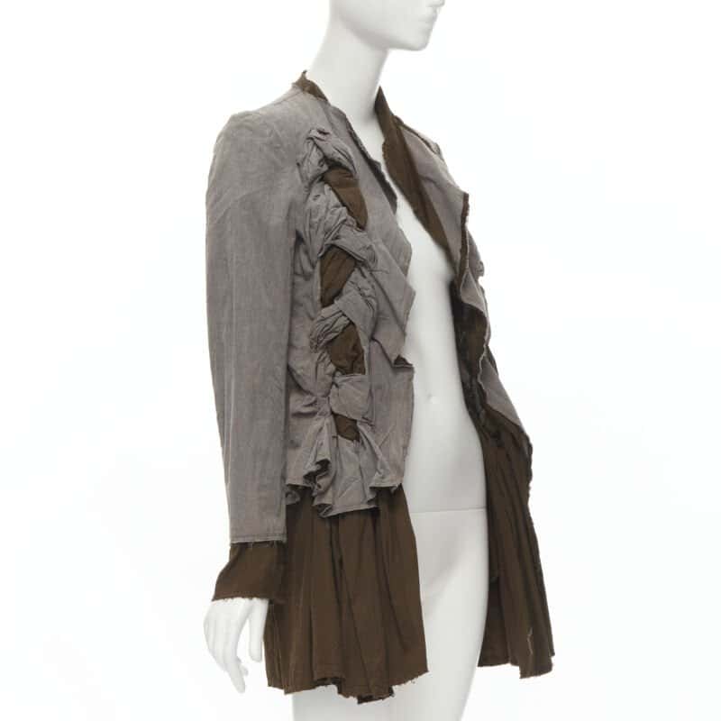 Comme Des Garcons Grey Twist Braid Jacket Grey Cotton Never worn - Front View