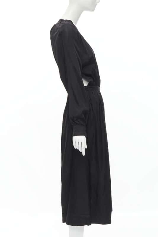 Comme Des Garcons Rayon Wide Jumpsuit Black Polyester Never worn - Model View