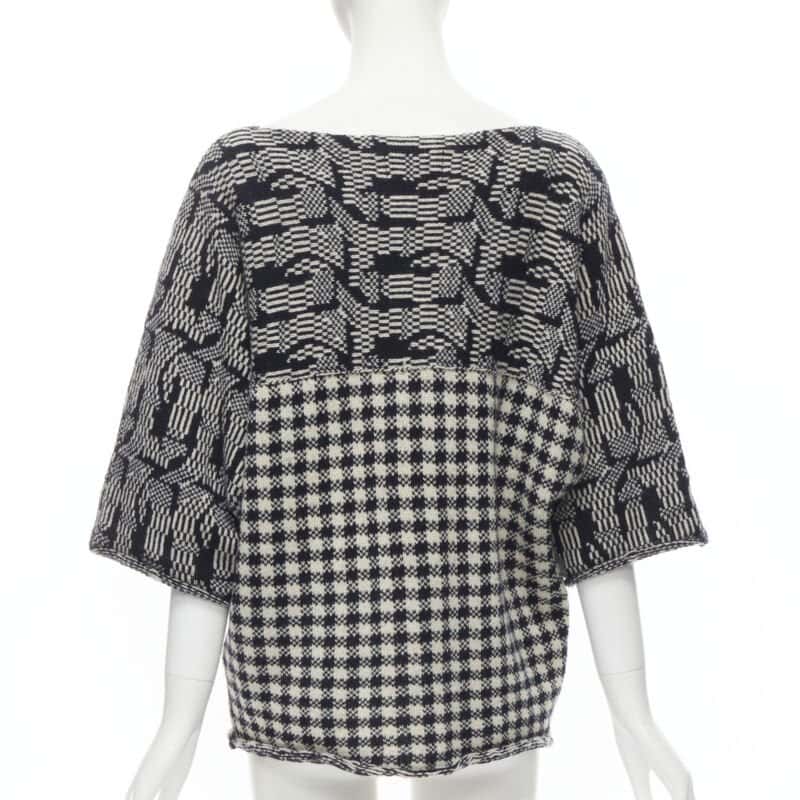 Comme Des Garcons Intarsia Checker Sweater Grey Wool Never worn - Box View
